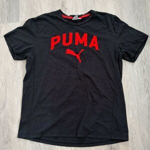 Puma Black & Red Big Logo Graphic T-Shirt - Men’s Size XL Athletic Sporty